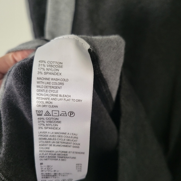 Tommy Bahama Grey Long-sleeve 1/2 Zip Cotton Blend Collard Dress. Size M - Picture 9 of 10